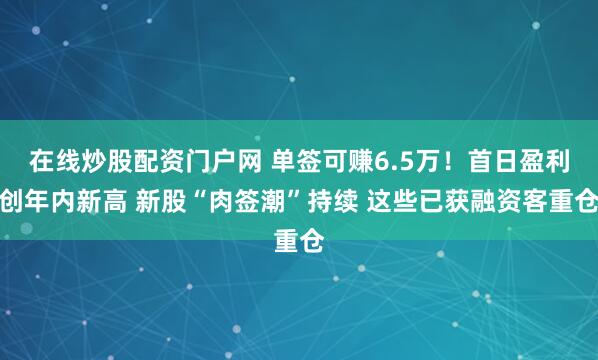 在线炒股配资门户网 单签可赚6.5万！首日盈利创年内新高 新股“肉签潮”持续 这些已获融资客重仓